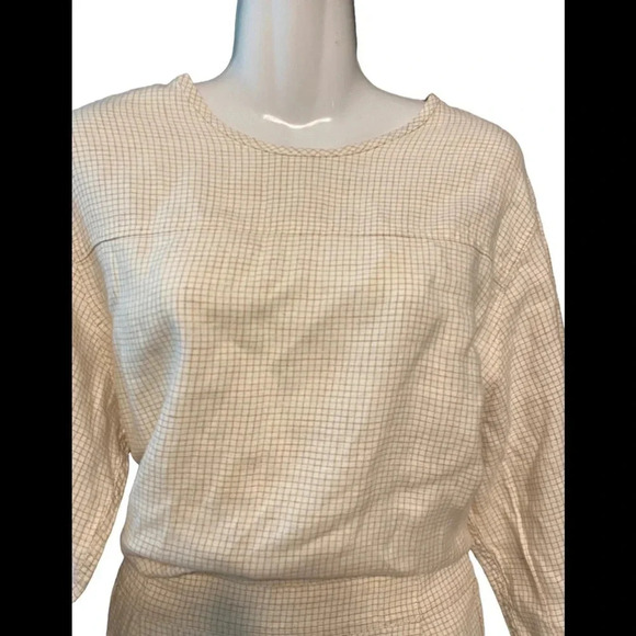 Unbranded Cotton Linen Blend Checked Pattern Dress - Picture 2 of 8